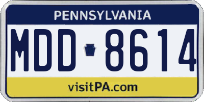 PA license plate MDD8614
