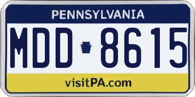 PA license plate MDD8615
