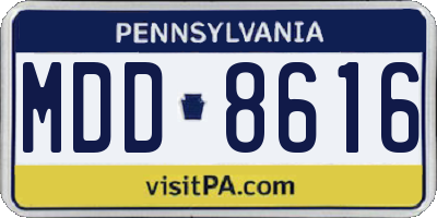 PA license plate MDD8616