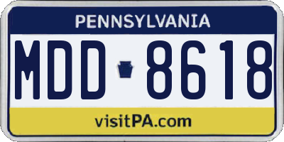 PA license plate MDD8618