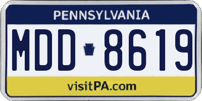PA license plate MDD8619