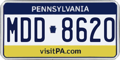 PA license plate MDD8620