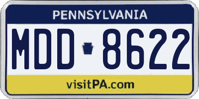 PA license plate MDD8622