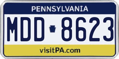 PA license plate MDD8623