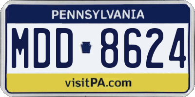 PA license plate MDD8624