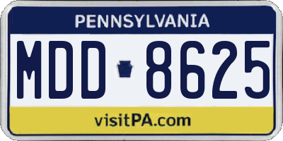 PA license plate MDD8625