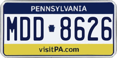PA license plate MDD8626