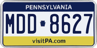 PA license plate MDD8627