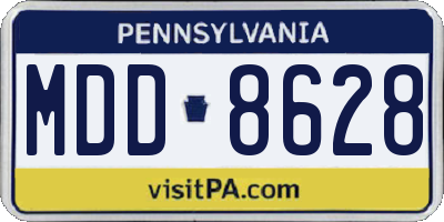 PA license plate MDD8628