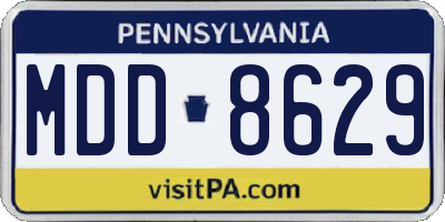 PA license plate MDD8629