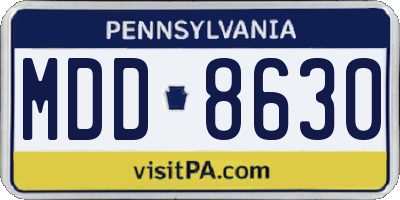 PA license plate MDD8630
