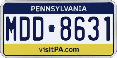 PA license plate MDD8631