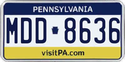 PA license plate MDD8636