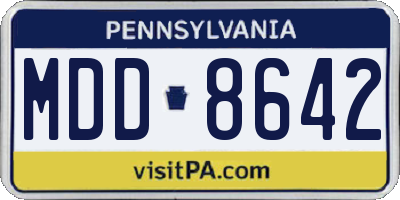 PA license plate MDD8642