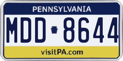 PA license plate MDD8644