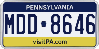 PA license plate MDD8646