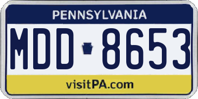 PA license plate MDD8653