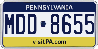 PA license plate MDD8655