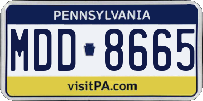 PA license plate MDD8665