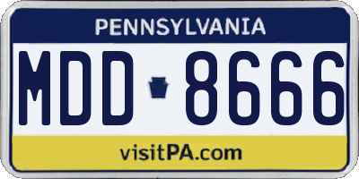 PA license plate MDD8666