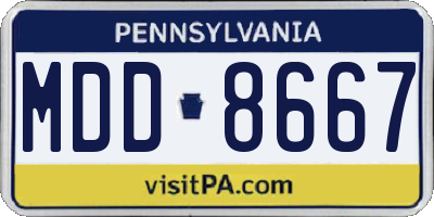 PA license plate MDD8667