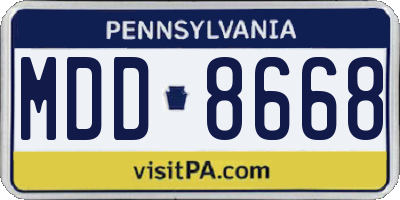 PA license plate MDD8668