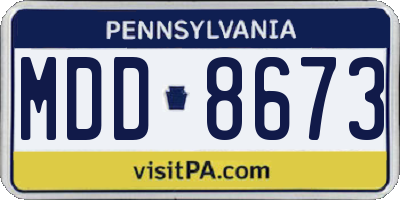 PA license plate MDD8673