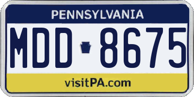 PA license plate MDD8675
