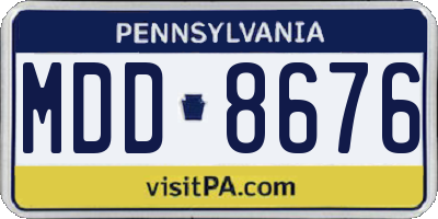 PA license plate MDD8676
