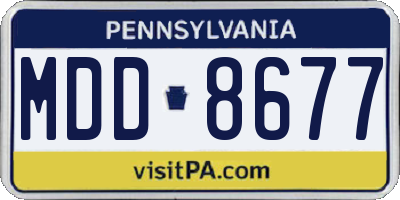 PA license plate MDD8677