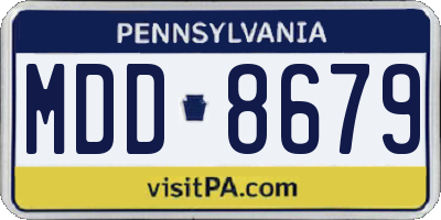 PA license plate MDD8679