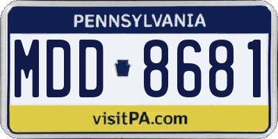 PA license plate MDD8681