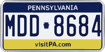 PA license plate MDD8684