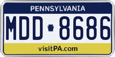 PA license plate MDD8686