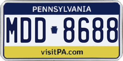 PA license plate MDD8688