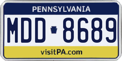 PA license plate MDD8689