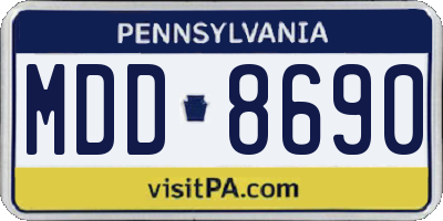 PA license plate MDD8690