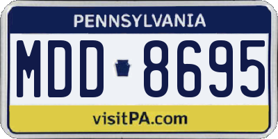 PA license plate MDD8695