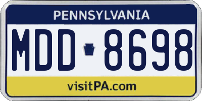 PA license plate MDD8698