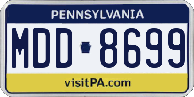 PA license plate MDD8699