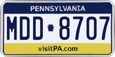 PA license plate MDD8707