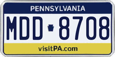 PA license plate MDD8708