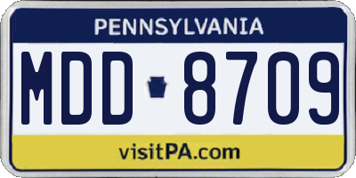 PA license plate MDD8709