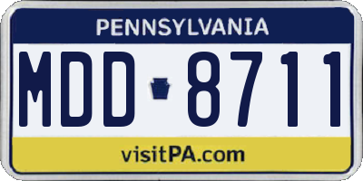PA license plate MDD8711