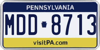 PA license plate MDD8713