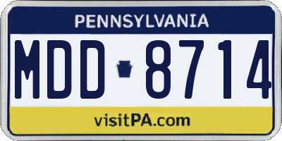 PA license plate MDD8714