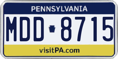 PA license plate MDD8715