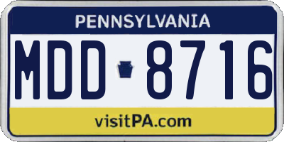 PA license plate MDD8716