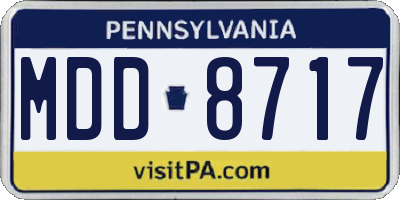 PA license plate MDD8717