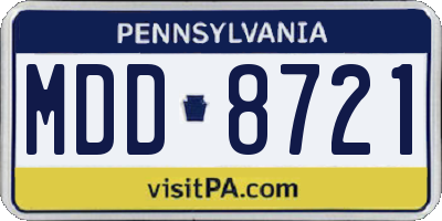 PA license plate MDD8721